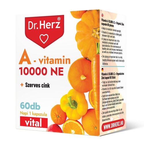 Dr. Herz A-vitamin 10000 NE + Szerves Cink 60 db kapszula doboz 
