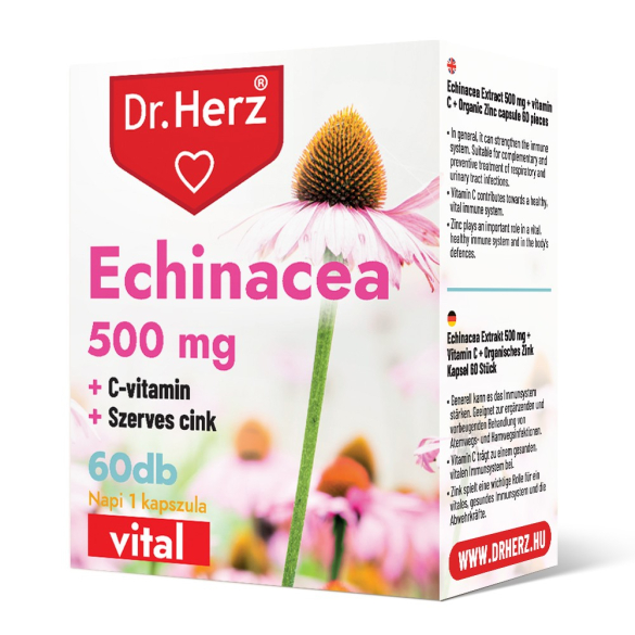 Dr. Herz Echinacea 500 mg+C-vitamin+Szerves Cink  kapszula 60 db