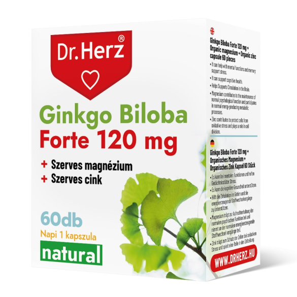 Dr. Herz Ginkgo Biloba Forte 120 mg + Szerves Mg+Zn kapszula 60 db