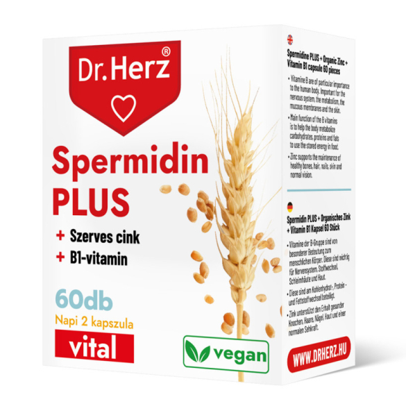 DR Herz Spermidin+B1-vitamin+Szerves Cink 60 db kapszula 