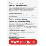 Dr. Herz Szerves Vas komplex+C-vitamin+Szerves Cink+Folát kapszula 120 db XXL